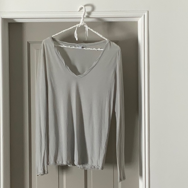 James Perse Long Sleeve Scoop Neck Top